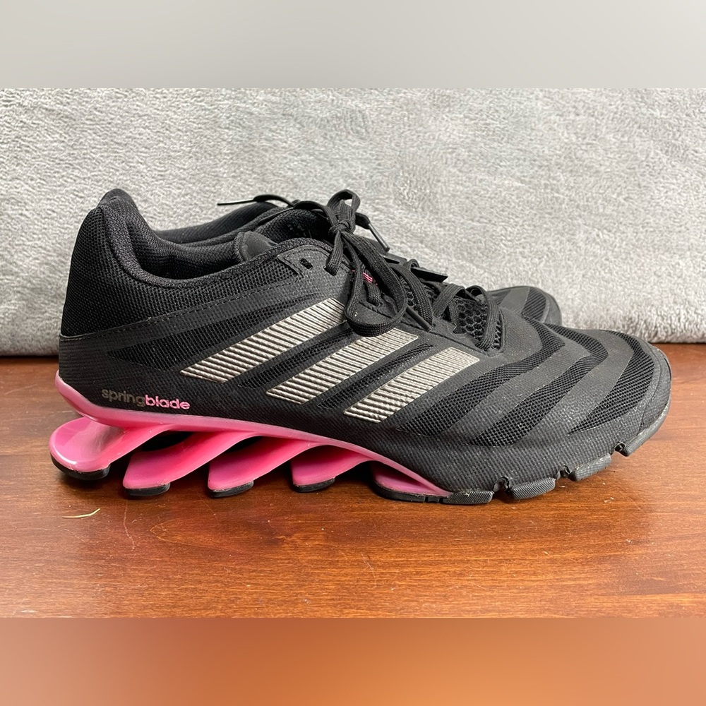 Adidas Springblade Womens Sz 10 Running Shoes Jogging Black Pink Good Condition